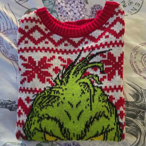 Dr. Seuss How The Grinch Stole Christmas Boys' Ugly Sweater, Size S(6-7) kids - Picture 4 of 5